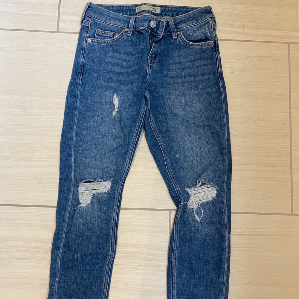 Topshop petite ripped boyfriend jeans Size 25